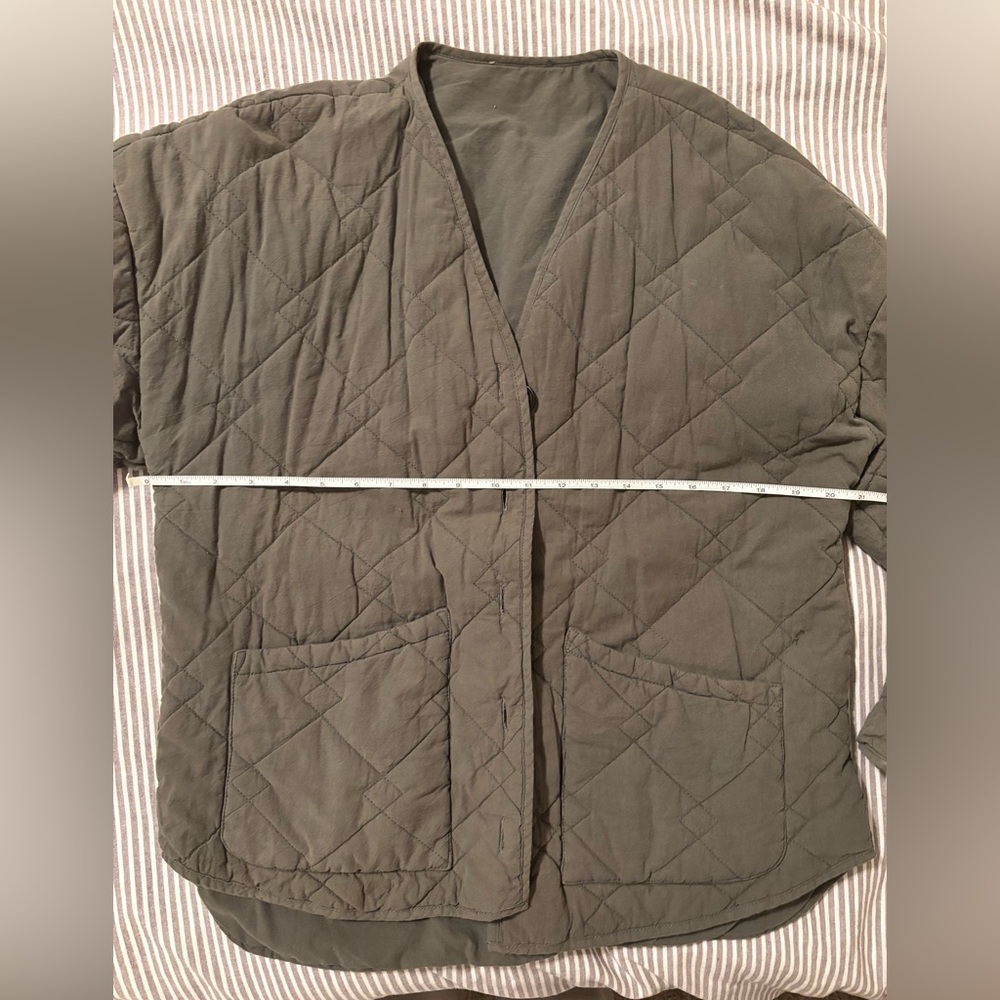 Quilted Olive Green Jacket - Picture 2 of 6